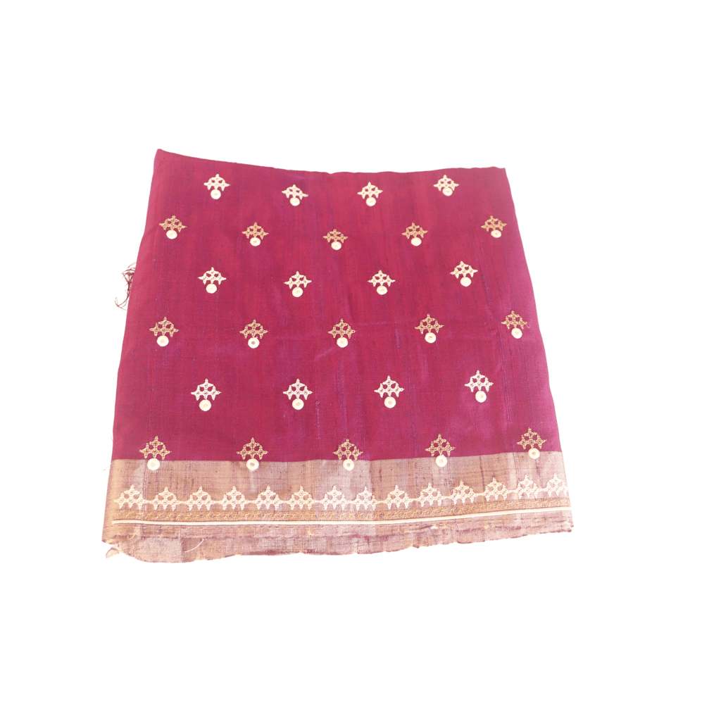 Embroidered Blouse Piece With Zari Work For Women - Maroon