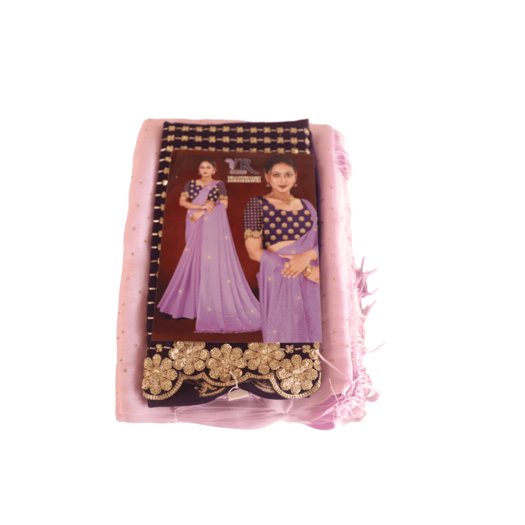 Georgette Saree With Heavy Embroidery Work Blouse