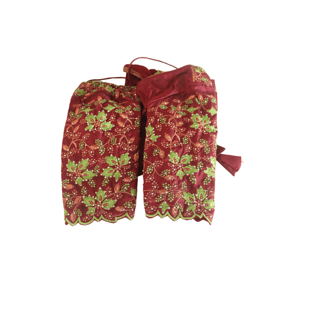 Maroon Color Embroidery Work Readymade Saree Blouse