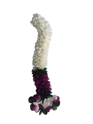 Artificial White and Purple Flower Garland