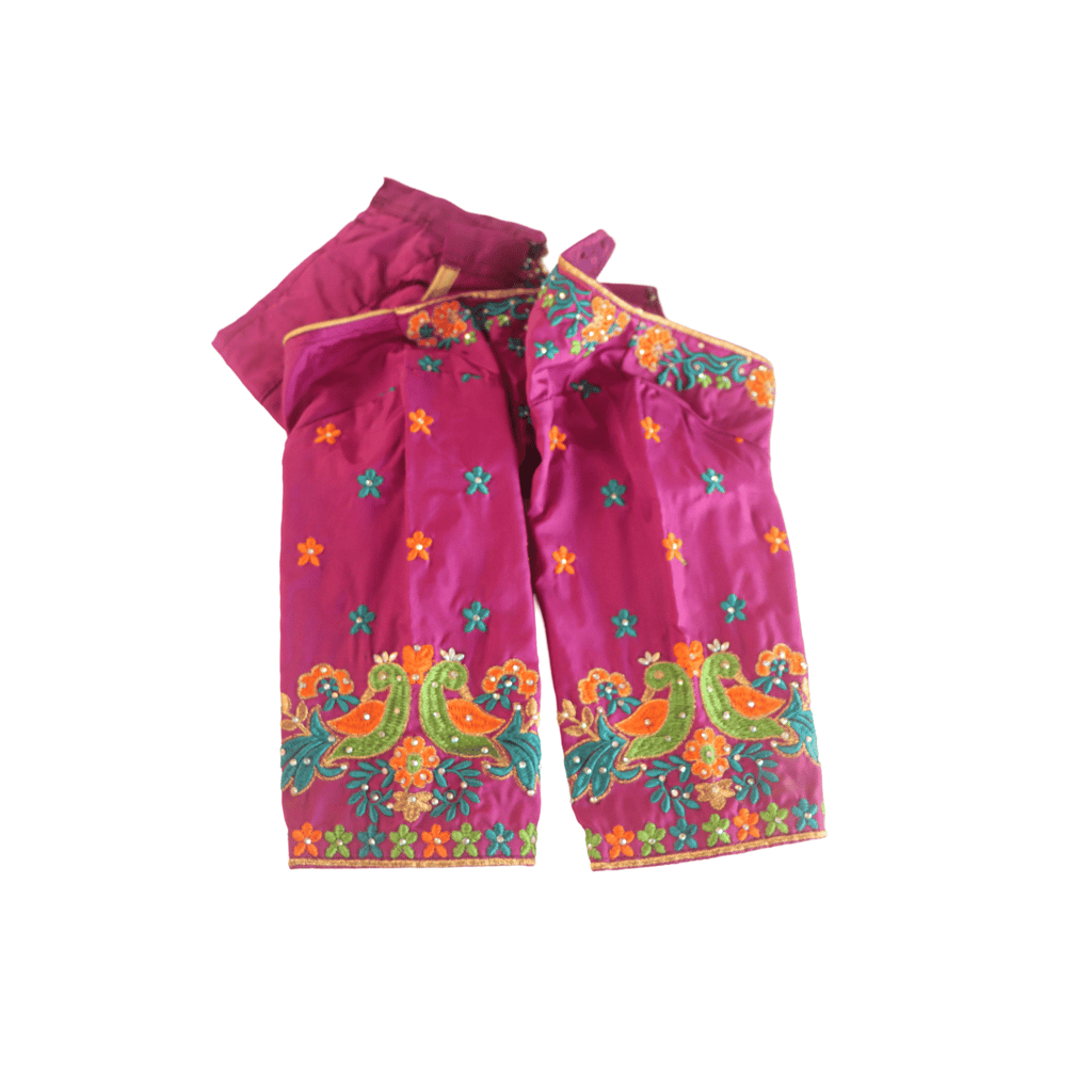 Pink Color Embroidery Work Readymade Blouse For Women