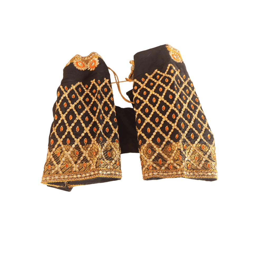 Black Georgette Blouse With Zari And Stone Work