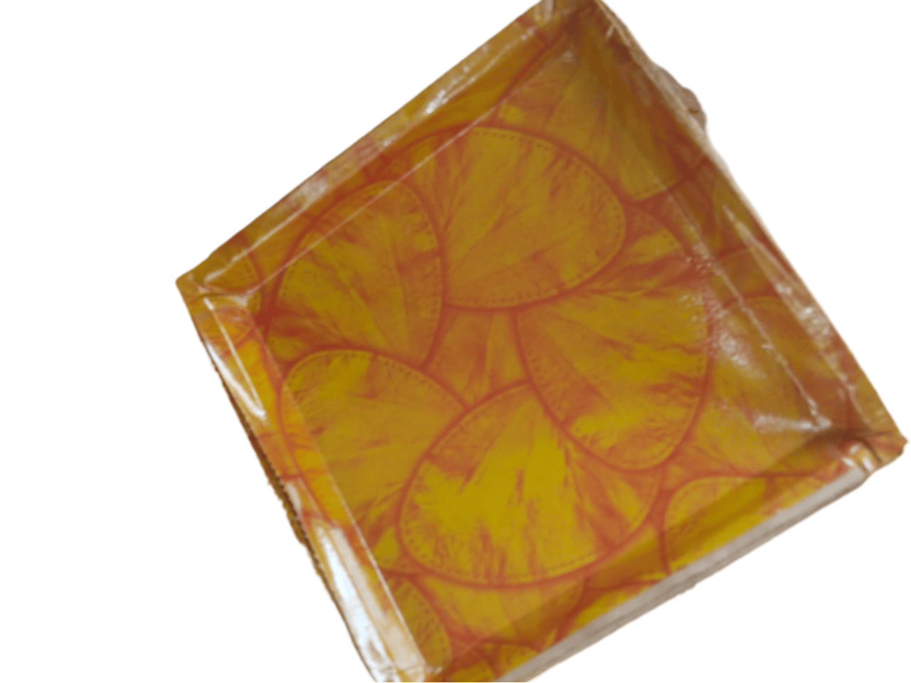 Square Orange Themed Paper Plates - 25 Pack