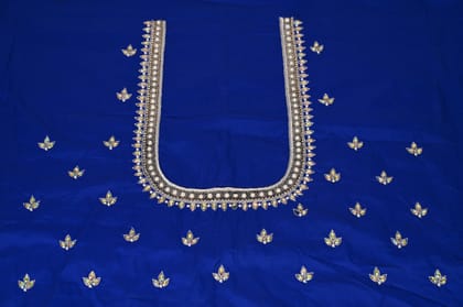 Hand Embroidered Blouse Design With Zardosi And Pearl