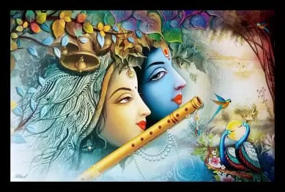 Buy Radha Krishna Canvas Painting  photo frame