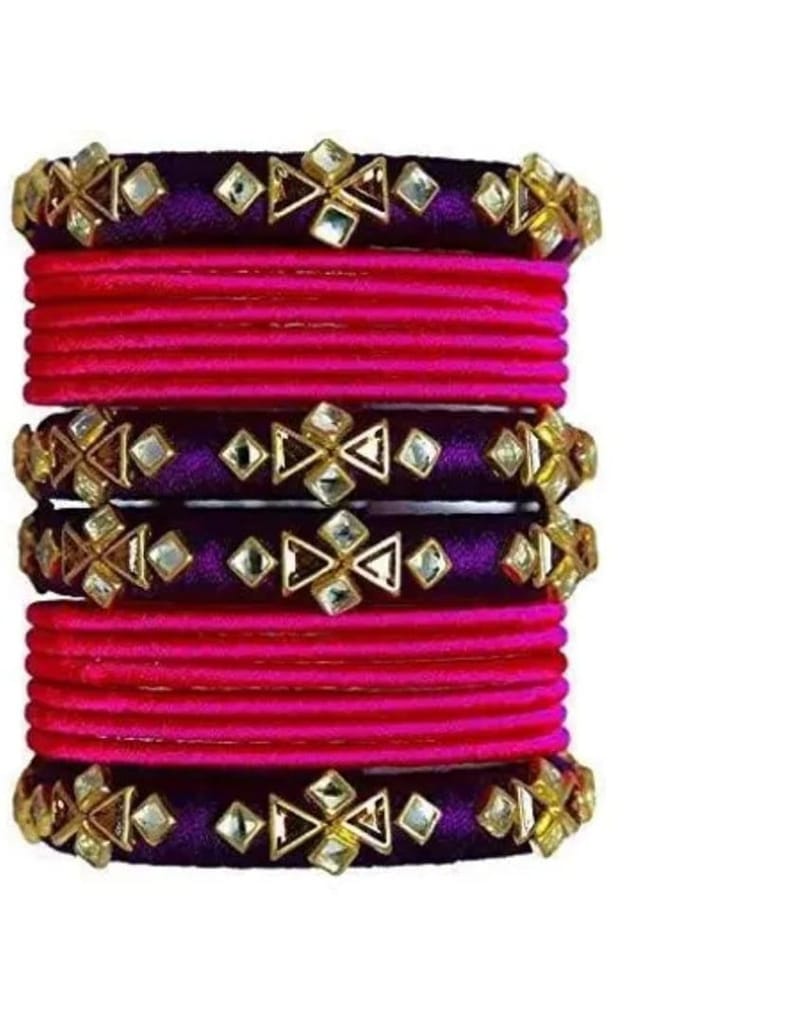 Buy Multicolor Silk Thread Bangles Set for Women Online at Best Price in India