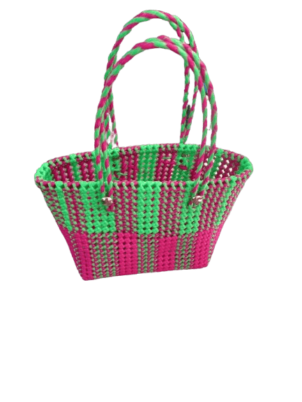 Small Handwoven Market Tote Basket with Double Handles - Handbags | Buy online on ZillyBuy