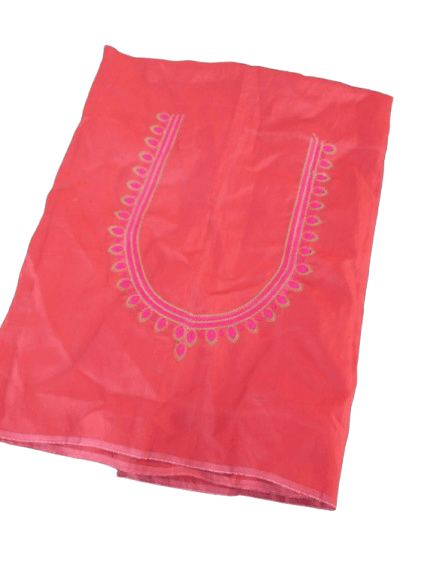 Georgette Silk Blouse Piece with Pink Colour Machine Embroidery Work