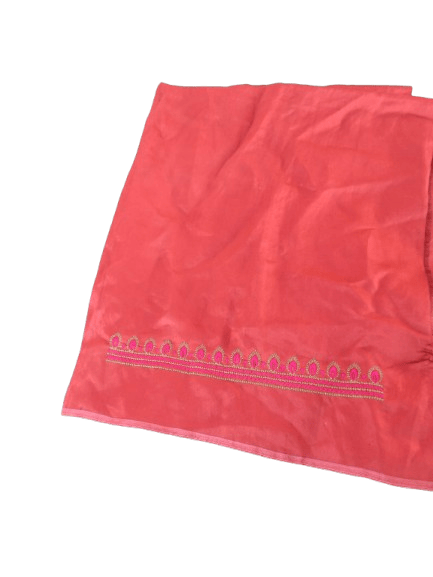 Georgette Silk Blouse Piece with Pink Colour Machine Embroidery Work