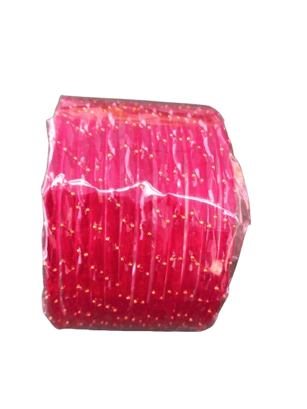 Red and Gold Glass Bangles for Women and Girls - Set of 12