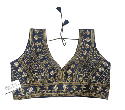 Black Embroidered Sequinned Blouse