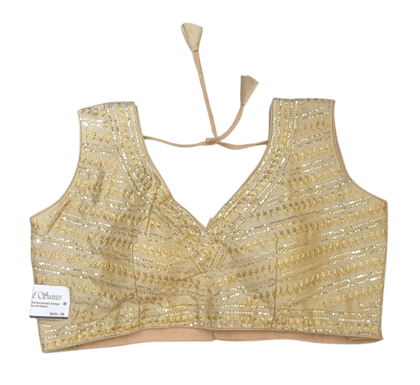 Embroidered V-Neck Blouse with Sequin Detailing