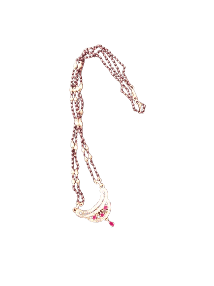 One Gram Gold Plated Black Beads Short mungalsutra with Stone work nice pendant