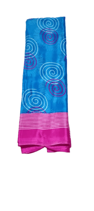 Blue and Pink Printed Saree With Blouse Piece