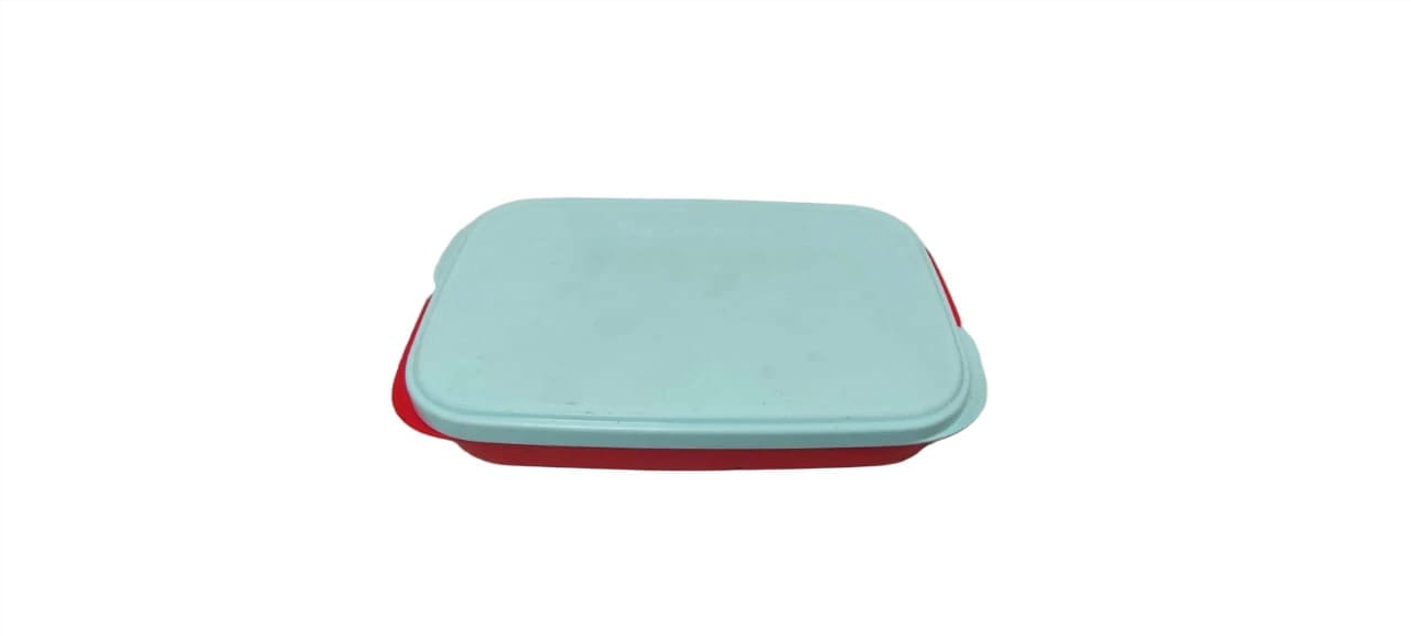 Red Square Tupperware Food Storage Container with Lid