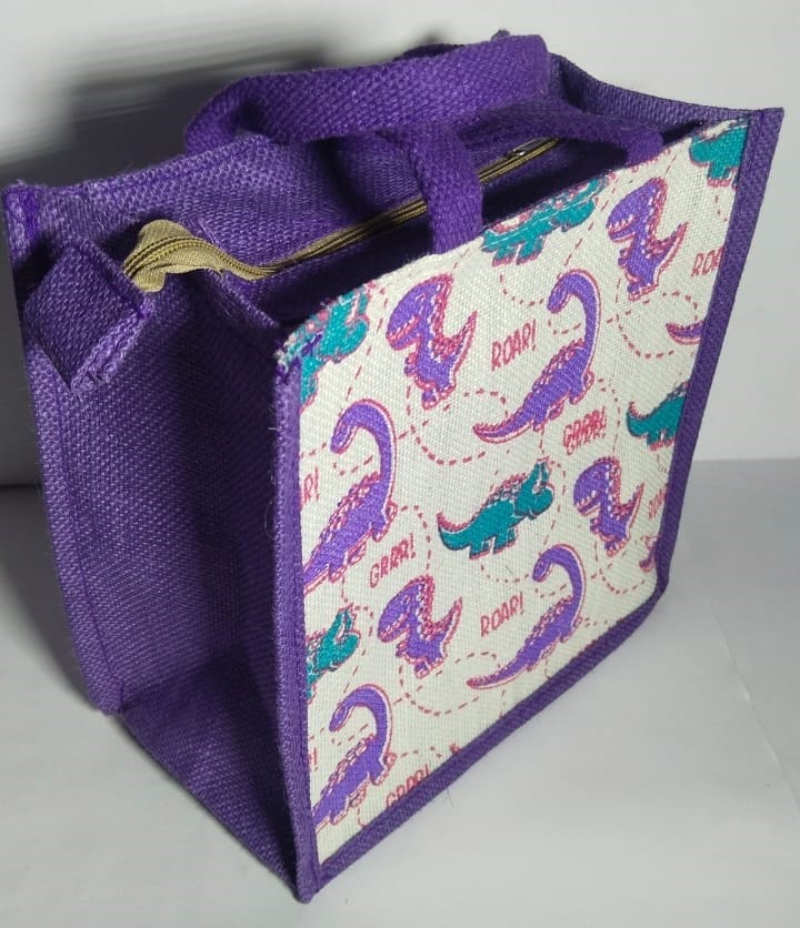 Purple Dinosaur Lunch Bag