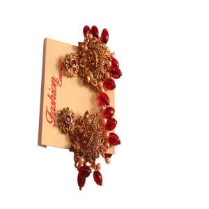 Indian Ethnic Bollywood Style Gold Plated Kundan Pearl Drop Earrings For Women