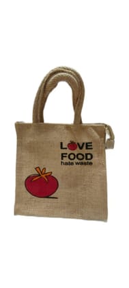 Love Food Hate Waste Small Jute Tote Bag