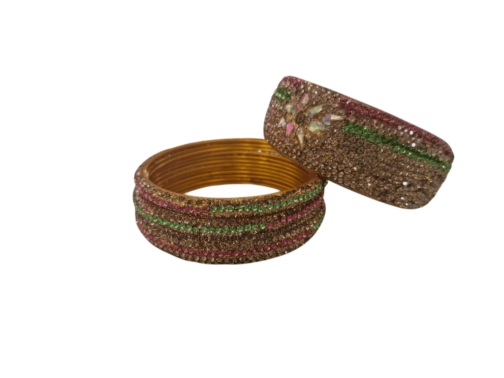 Indian Traditional Gold Plated Kundan Bangles Set for Women - Bangles & Bracelets | Buy online on ZillyBuy