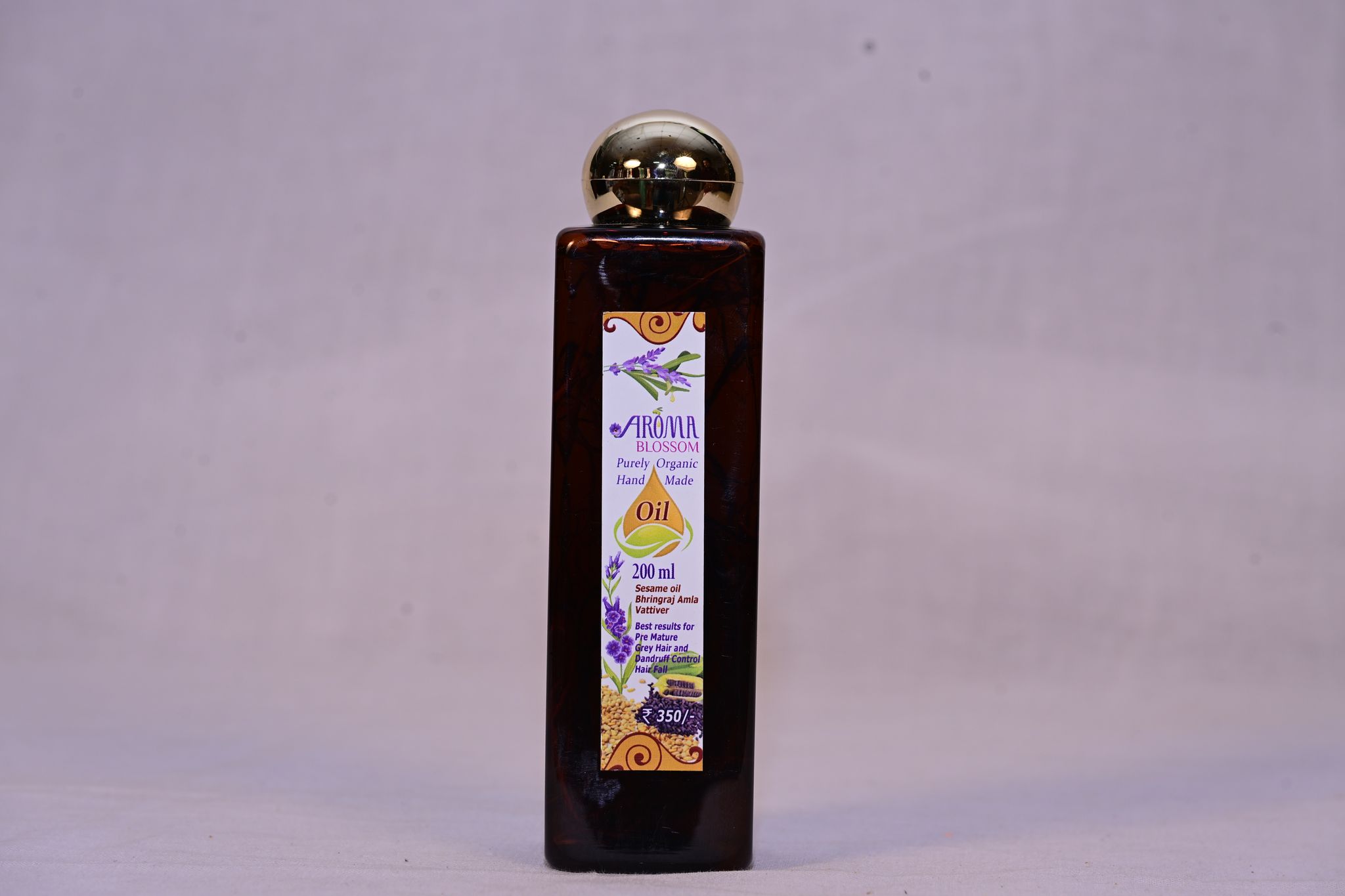 Aroma Blossom Purely Organic Sesame Oil with Bhringraj, Amla and Vattiver, 200ml