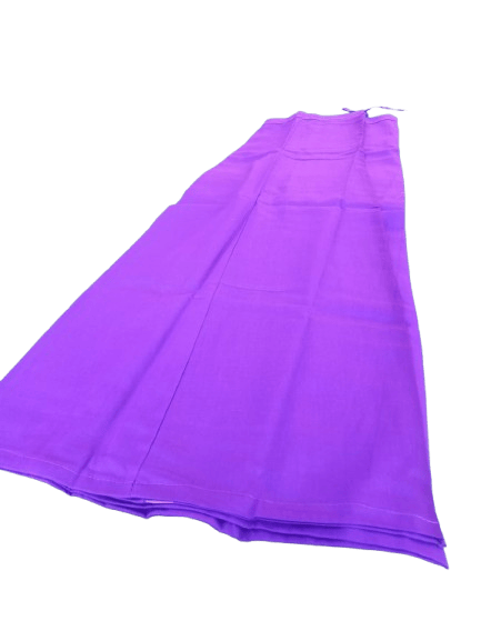 Purple Colour Pure Cotton Saree Petticoat for Women's 5.5 meters with combined blouse