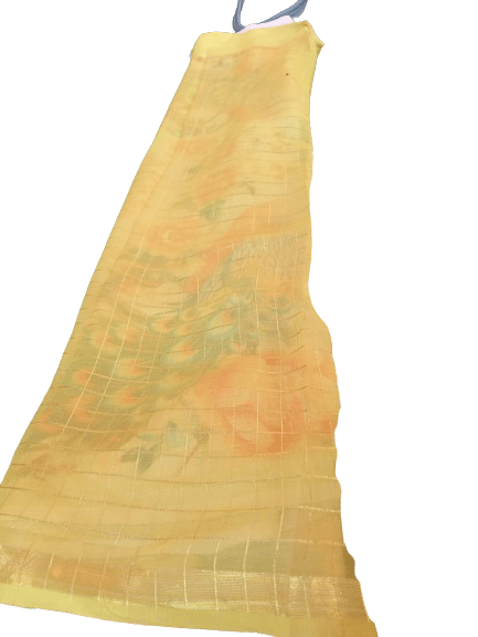 Multicolour Lightwight Georgette Saree with Plain Blouse Piece