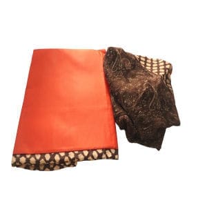 Women's Orange Printed Crepe Kurta with Patiala Salwar and Dupatta