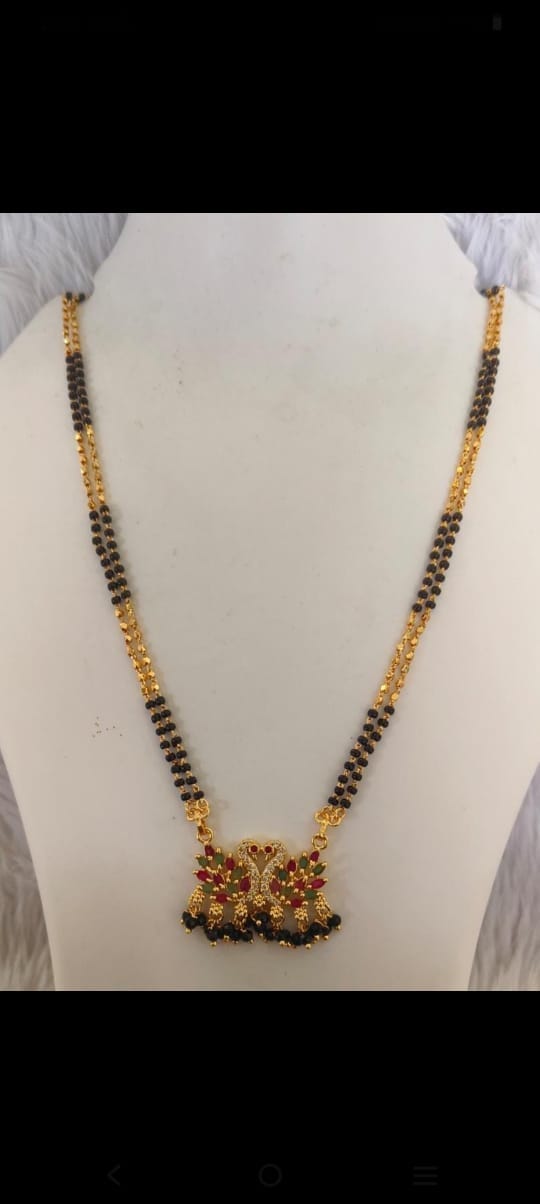 Gold Plated Traditional Marathi Mangalsutra Necklace for Women