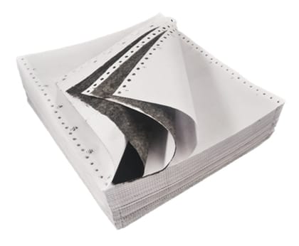 Dot Matrix Computer Paper 10x12", 3 Part with Carbon 250 Continuous Sets 10x12x3 Part-12" Cut 60 GSM, White