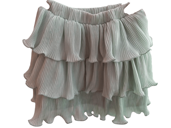 Newborn Baby Girl's White Chiffon Polka Dot Top and Ruffle Skirt Set