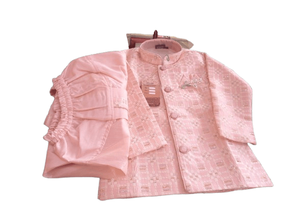 Pink Colour Traditional Indian Clothing for Kids Sherwani Set for Boys