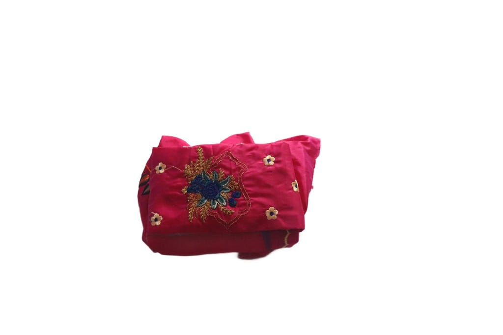 Punjabi Traditional Phulkari Dupatta With Gotta Patti Work In Pink Color
