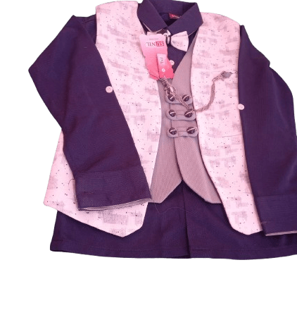 Boys' Party Wear Suit Set - 3 Piece - Navy Blue - Suits | Buy online on ZillyBuy