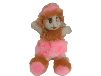 Cute and Cuddly 8-inch Plush Doll with Brown Hair and Pink Dress Cute and Cuddly 8-inch Plush Doll with Brown Hair and Pink Dress