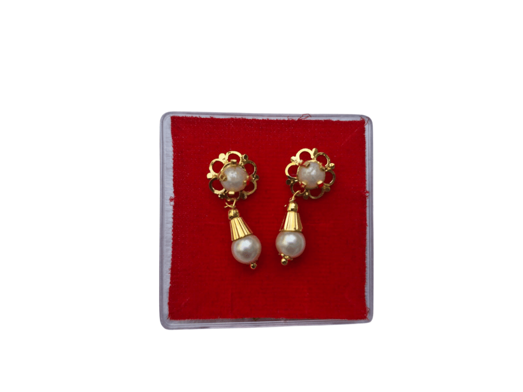 Gold Plated Pearl Drop Earrings - Earrings | Buy online on ZillyBuy