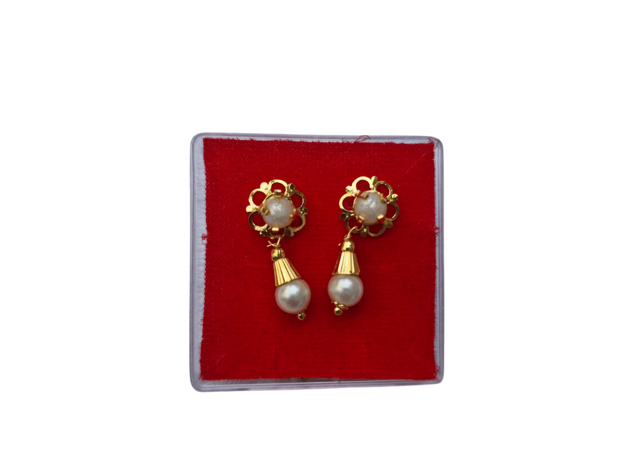 Gold Plated Pearl Drop Earrings