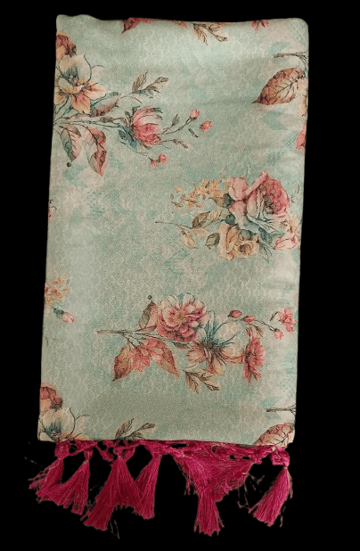 Green Floral Print  Saree