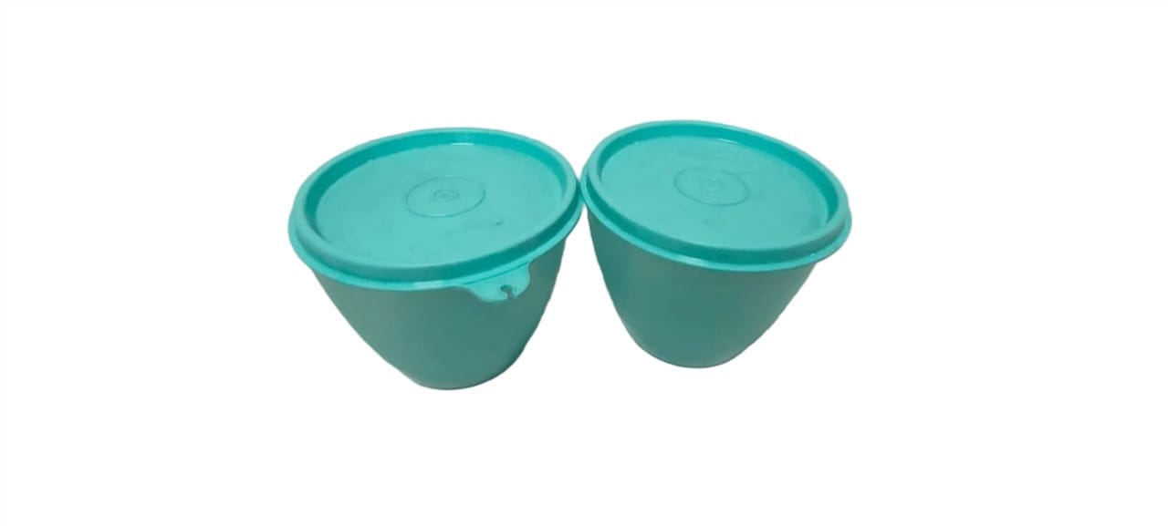 2-Pack Round Plastic Food Storage Containers with Lids, 1 Cup Capacity, Teal
