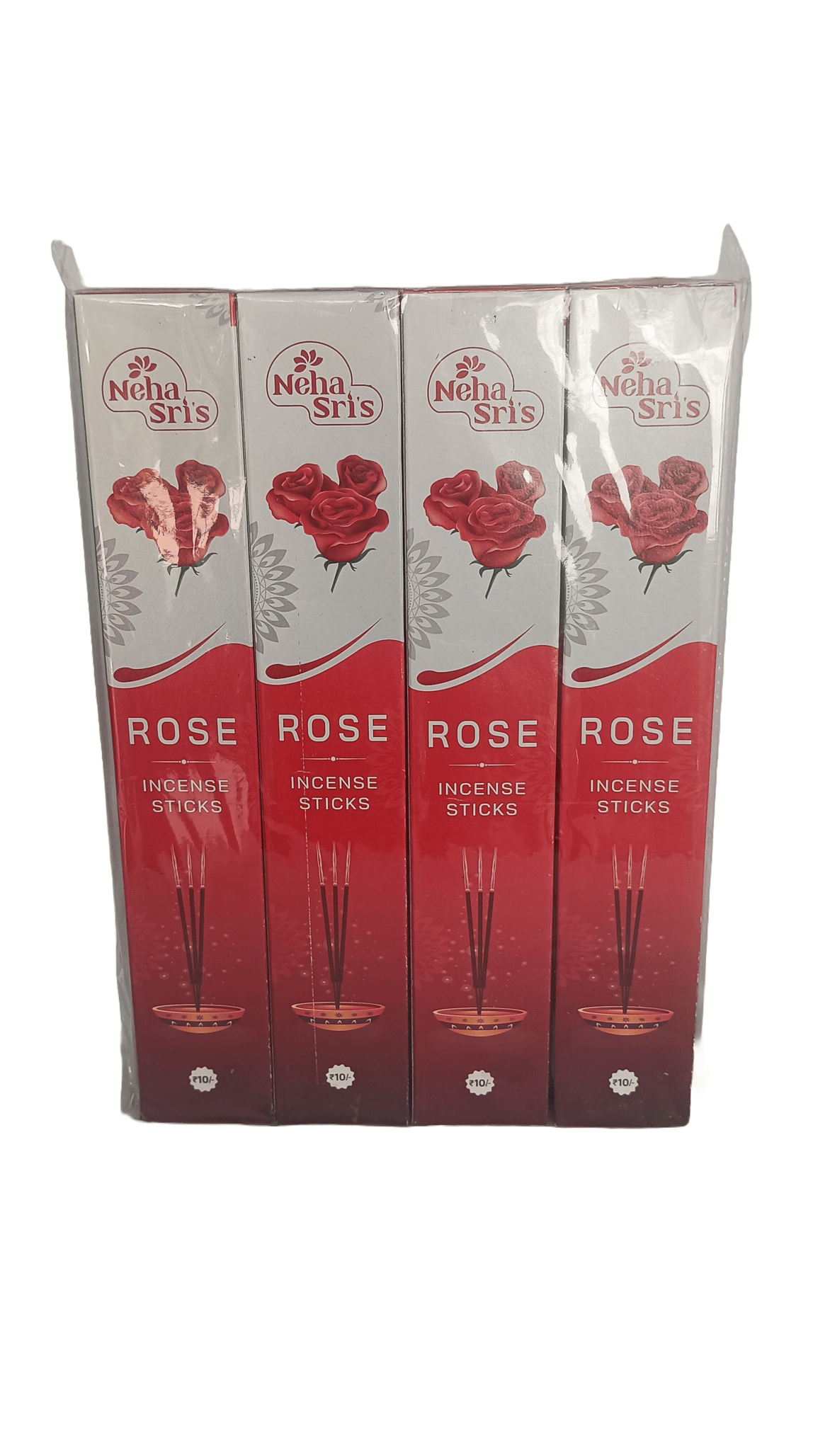 Neha's Sri's Rose Incense Sticks - 4 Packs of 12