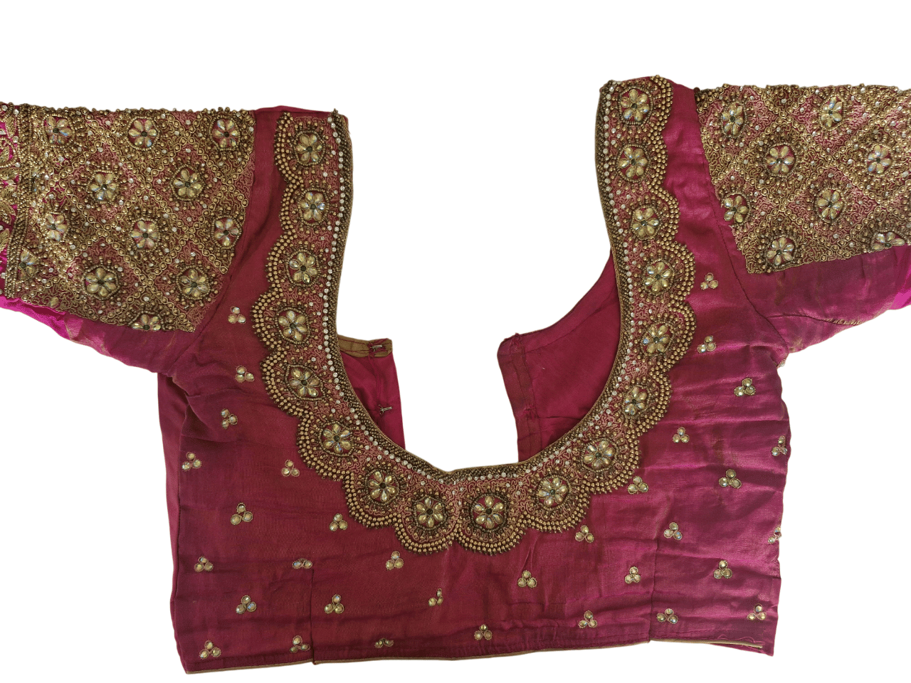 Indian Traditional Embroidery Work Blouse Design for Women - Pink