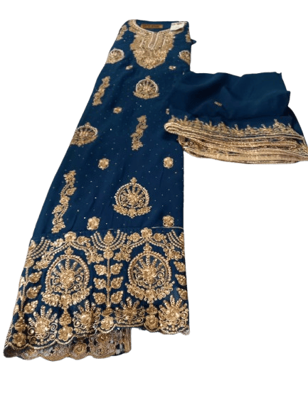 Georgette embroidered work Anarkali suit with heavy Work dupatta