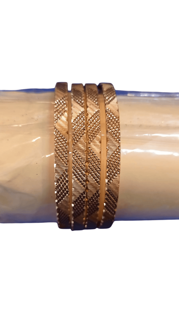 Gold Plated Textured Bangle Set of 4 - Bangles & Bracelets | Buy online on ZillyBuy