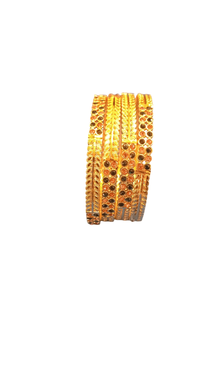 Gold Plated Traditional Indian Bangle Set for Women