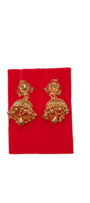 Traditional Indian Gold Plated Jhumka Earrings