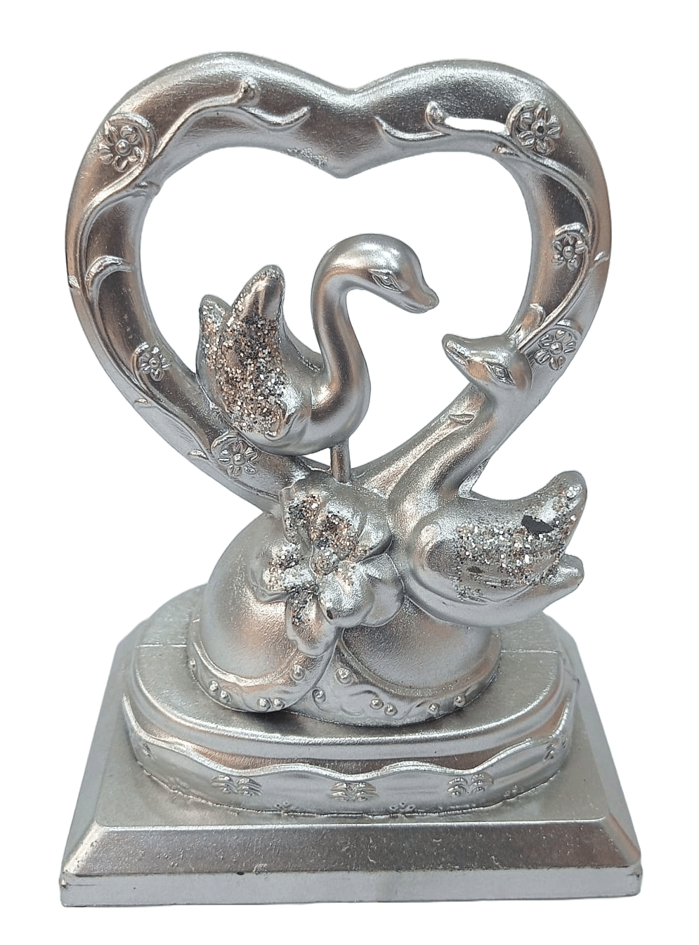 Silver Swan Couple Figurine