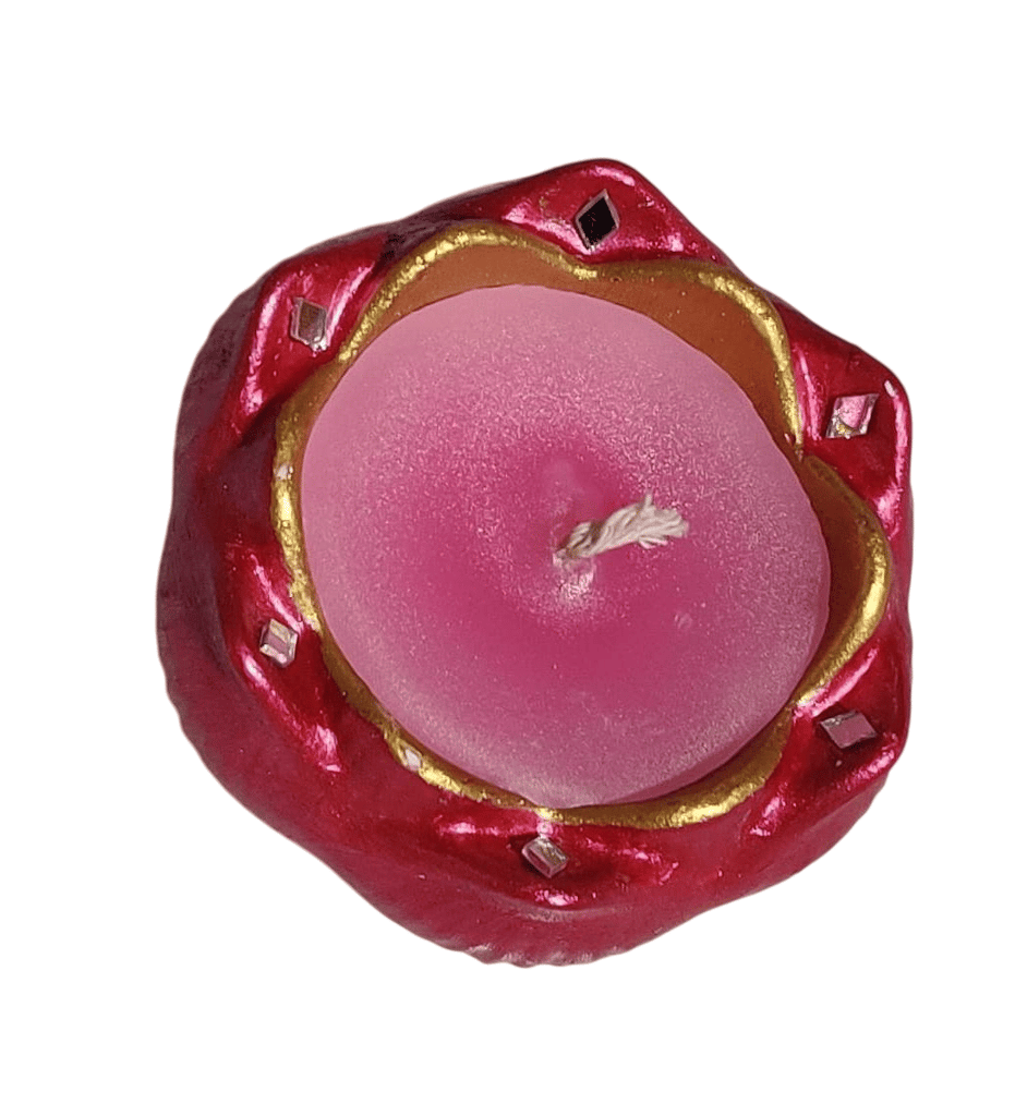 Handmade Soy Wax Tealight Candle in Red Clay Holder - Pooja Needs | Buy online on ZillyBuy
