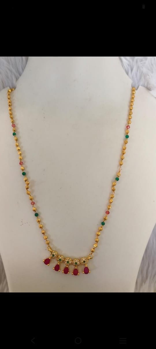 Gold Plated Traditional Indian Necklace Set with Ruby Stones and Pearls for Women