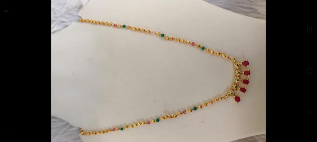 Gold Plated Traditional Indian Necklace Set with Ruby Stones and Pearls for Women