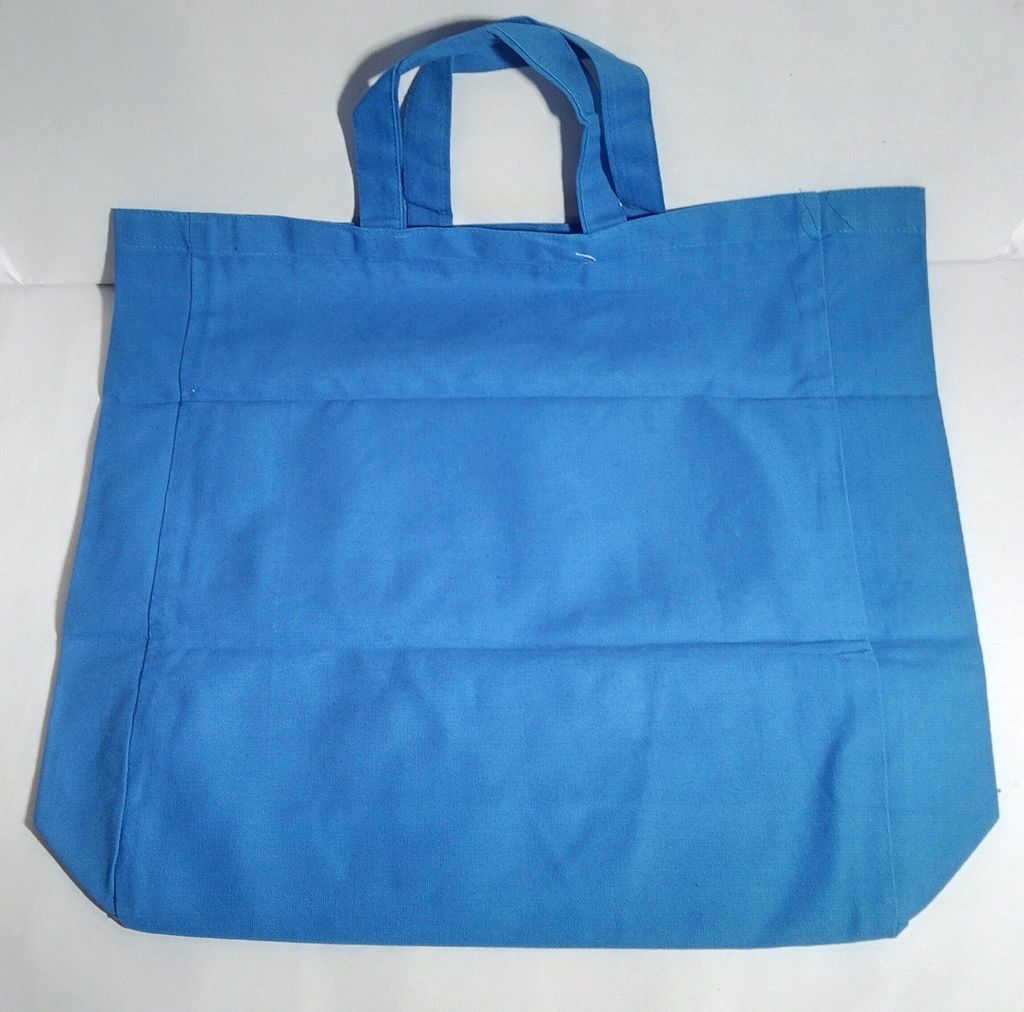 Blue Canvas Tote Bag - 100% Cotton, Reusable Grocery Bag, Eco-Friendly Shopping Bag
