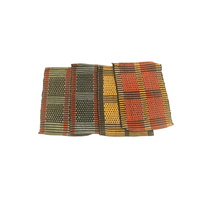 Buy Handwoven Cotton Fabric - Green, Red, and Brown - 100% Natural - Eco-Friendly - Perfect for Crafting, Sewing, and Home Decor